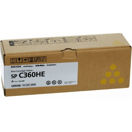 Cartouche toner jaune haute capacité Ricoh pour SP C360 (type SPC360HE)