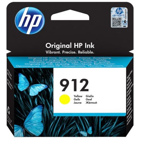 Cartouche jet d'encre Jaune HP pour Office Jet Pro 8012 / 8022 ....(N°912)