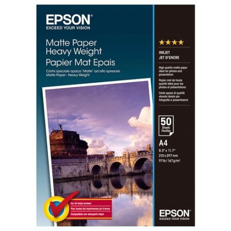 50 feuilles de papier photo mat Epson A4