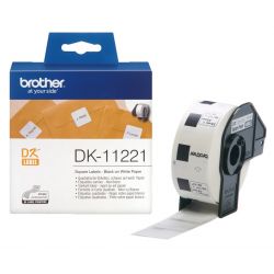 Rouleau d'étiquettes DK-11221 Brother original – Noir sur blanc, 23 x 23 mm pour QL500