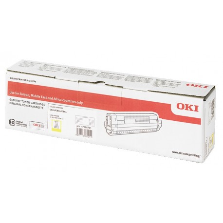 Toner Jaune Oki original pour C824 / C834 / C844 (5 000 pages)