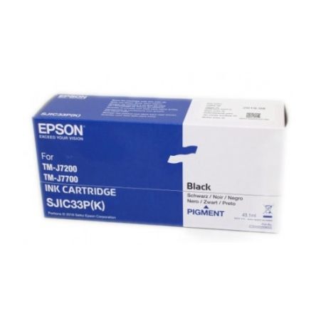 Cartouche Jet d'encre SJIC33Pk Noir EPSON (32,5 ml) pour Imprimante TM-J7200...(C33S020700)