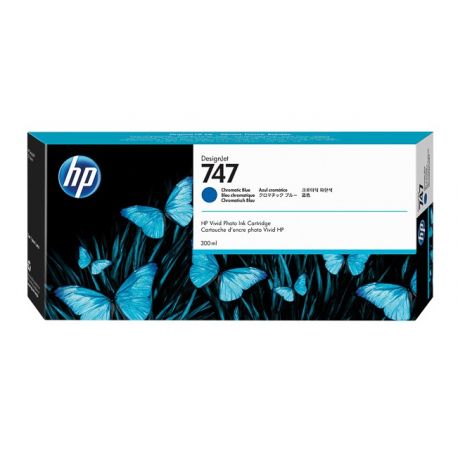 Cartouche Bleu Chromatique HP pour Designjet Z9+- Z9+ dr... (N°747)