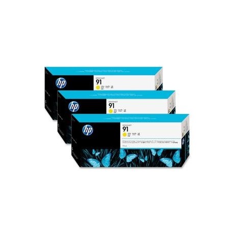 Pack 3 Cartouches jaune HP pour designjet Z6100 (N°91)