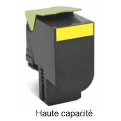 Toner Jaune générique Haute capacité pour Lexmark CX410 / CX510...  (802HY)