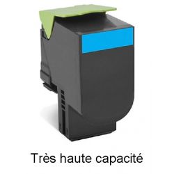 Toner Cyan générique très haute capacité pour Lexmark CX510...  (802XC)