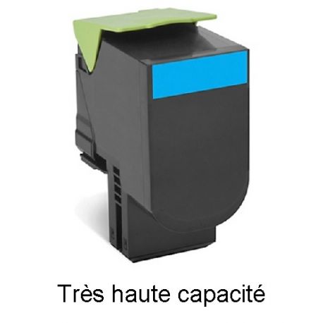 Toner Cyan générique très haute capacité pour Lexmark CX510...  (802XC)