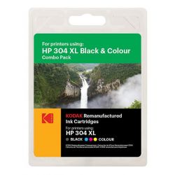 Pack de 2 Cartouches génériques Jet d'encre N°304XL Noir (15ml) + Couleur (18ml) pour HP Grande Capacité