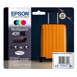 Multipack 4 Cartouches d'encre Haute Capacité Epson pour WorkForce Pro WF-3820dwf, ... (405XL)