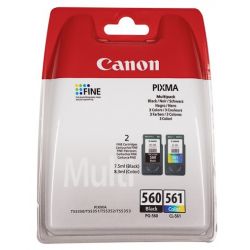 Pack de 2 Cartouches d'encre Noir et Couleur (PG-560 + CL-561) Canon pour Pixma TS5350, ...