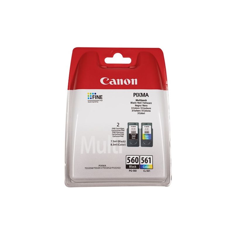 Pack de 2 Cartouches d'encre Noir et Couleur (PG-560 + CL-561) Canon pour