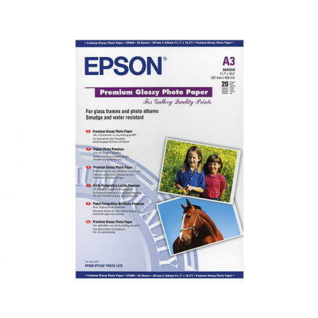 20 feuilles de papier photo brillant Epson A3  (255 gr)