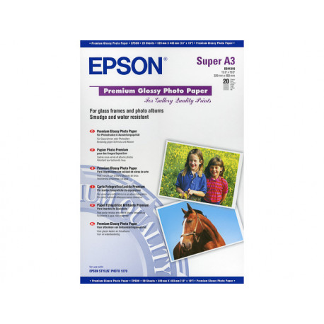 20 feuilles de papier photo brillant Epson A3+  (255 gr)