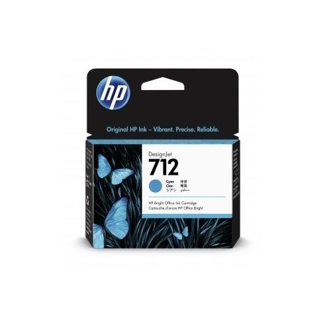 Cartouche Cyan HP pour Designjet T230, T250,T630, T650 ... (HP712)