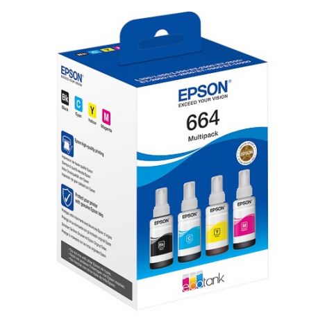 Multipack 4 Cartouches d'Encre EPSON pour EcoTank ET-14000/ ET-2500/ L100  (N°664)