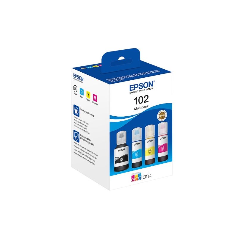 Multipack 4 Cartouches d'encre Epson pour ET EcoTank ET2700 (N°102)