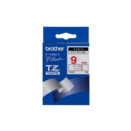 Ruban Matriciel rouge Brother  (TZ-222) 9mm