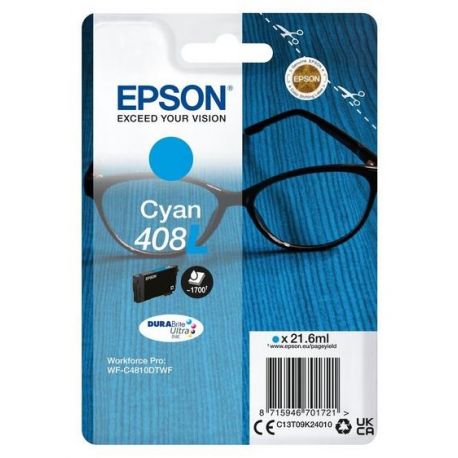 Cartouche d'encre Cyan Haute Capacité Epson pour WorkForce Pro WF-C4810, ... (408L)