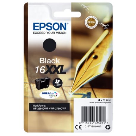 Cartouche noire très haute capacité Epson pour WorkForce WF-2660DWF / WF-2760DWF ... (N°16XXL - Plume)