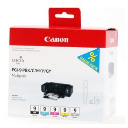 Multipack 5 encres Canon PGI-9 pour pixma Pro 9500 (PGI-9 PBK,C,M,Y,GY)