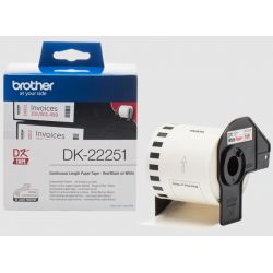 Rouleau de papier continu DK-22251 Brother original – Noir et rouge sur blanc, 62 mm pour QL800