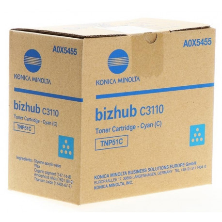 Toner cyan Konica-Minolta Bizhub C3110 (TNP-51C)