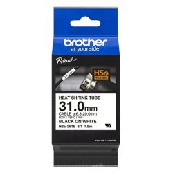 Cartouche à ruban pour gaine thermorétractable Brother HSe-261E – Noir sur blanc, 31 mm 