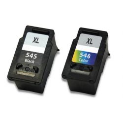 Pack 2 cartouches (1 Noir + 1 Couleur) Génériques grande capacité pour Canon pixma MG2450 / MG2550... (PG545XL + CL-546XL)