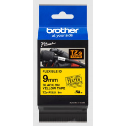 Cassette à ruban Brother pour étiqueteuse TZEFX621 originale – Noir sur jaune, 9 mm de large