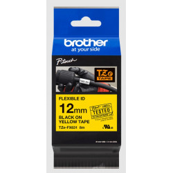 Cassette à ruban Brother pour étiqueteuse TZEFX631 originale – Noir sur Jaune, 12 mm de large