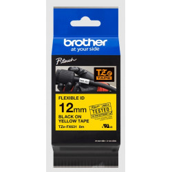 Cassette à ruban Brother pour étiqueteuse TZEFX641 originale – Noir sur Jaune, 18 mm de large