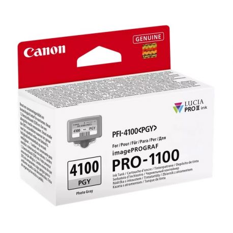 Cartouche Photo grise Canon pour IMAGEPROGRAF PRO 110/ PRO 1100 GB(PFI-4100PGY)