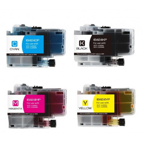Pack économique de 4 Cartouches d'encre génériques pour Brother DCP-J1200w...