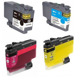 Pack 4 Cartouches d'encre génériques haute capacité pour Brother DCP-J4335dw / MFC J4340dw...