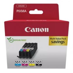 Multipack Canon CLI-551 pour Pixma MG5450 / MG6350...
