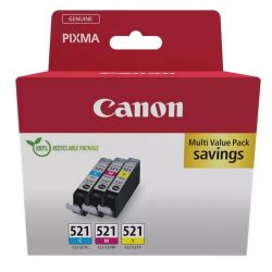 Pack d'encre 3 couleurs Canon pour Pixma ip3600 / mp540...CLI-521CMY