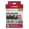 Pack de 2 Cartouches d'encre Noir et Couleur Haute capacité (PG-560XL + CL-561XL) et papier photo Canon pour Pixma TS5350, ...