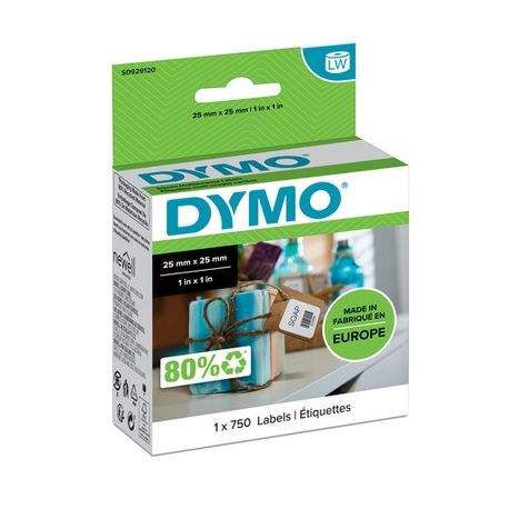 750 Étiquettes polyvalente Carré - Blanc Dymo LW, 25 mm x 25 mm 