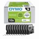 ValuePack 10 Rubans Dymo D1 (S0720530) 12mm x 7m Noir sur Blanc 