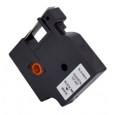 Ruban générique pour Dymo D1 (S0720530) 12mm x 7m Noir sur Blanc pour Imprimante Thermique 