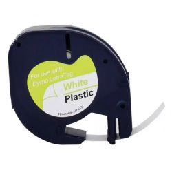 Ruban d'étiquettes en plastique générique pour Dymo LT 12mm x 4m noir / blanc pour étiqueteuse 
