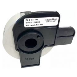 Rouleau d'étiquettes DK-11204 générique pour Brother – Noir sur blanc, 17 x 54 mm pour QL500