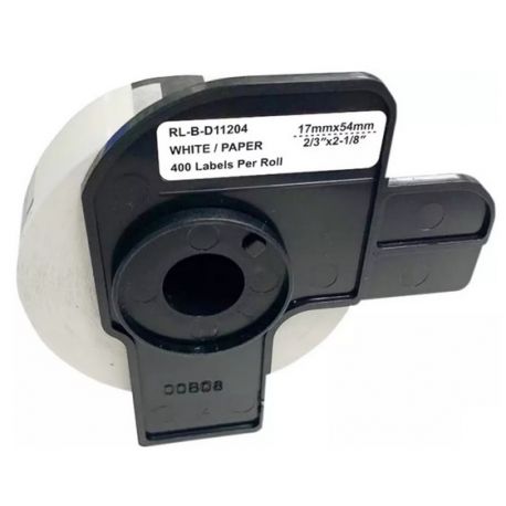 Rouleau d'étiquettes DK-11204 générique pour Brother – Noir sur blanc, 17 x 54 mm pour QL500