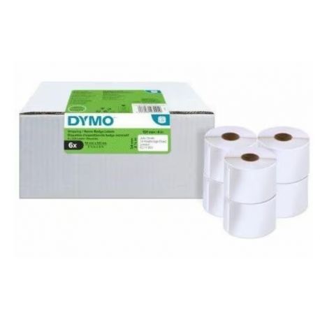 Pack 6 rouleau de 220 Etiquettes d'expédition / de badge nominatif LW adhesives Dymo 54mm x 101 mm (99014)