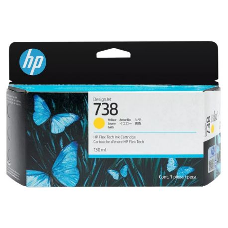 Cartouche d'encre Jaune HP pour Designjet  T850 / T950 ... (N°738)