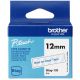 Ruban d'étiquetage adhésif Brother P-Touch, Bleu sur transparent, 12 mm de large, non laminé
