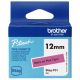 Ruban d'étiquetage adhésif Brother P-Touch, Noir sur rose, 12 mm de large, non laminé