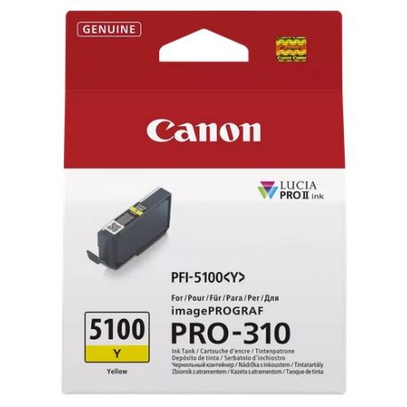 Cartouche Jet d'encre Jaune CANON pour Imprimante imagePROGRAF PRO-310 (PFI5100Y)