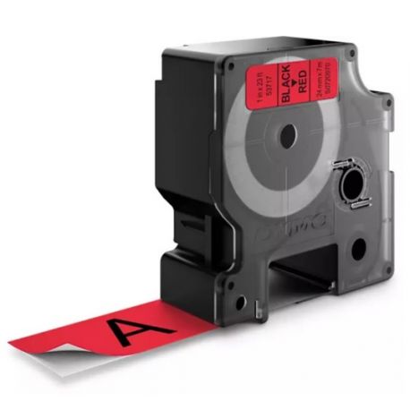 Ruban Dymo D1 (53717) 24mm x 7m Noir sur Rouge pour LabelManager...