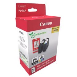 Multipack Canon (PG595 + CL586) et 50 feuilles papier photo 10 x 15